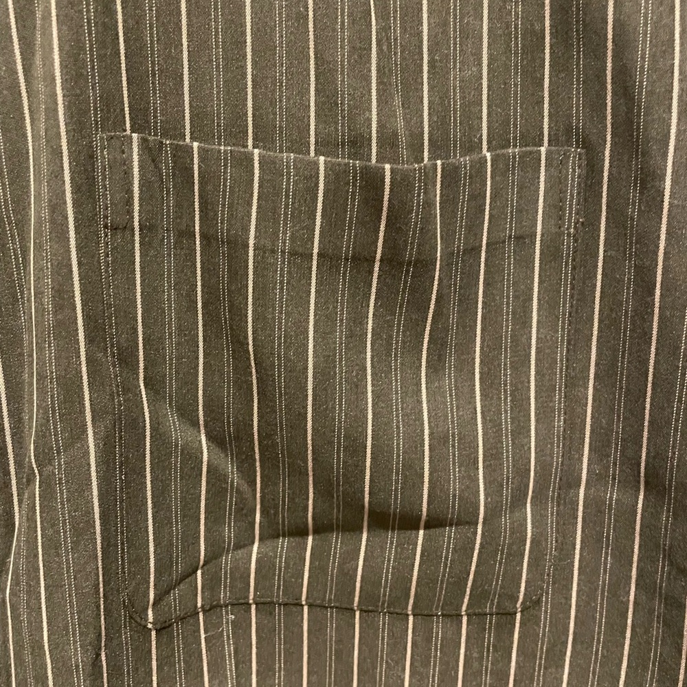 Van Heusen Olive Pinstripe Short Sleeve Shirt. - Picture 3 of 5